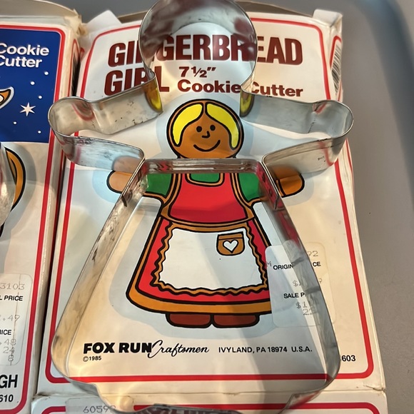 Vintage 1985 Fox Run Craftsmen Stainless Cookie Cutters Gingerbread Santa NIB - Picture 2 of 10